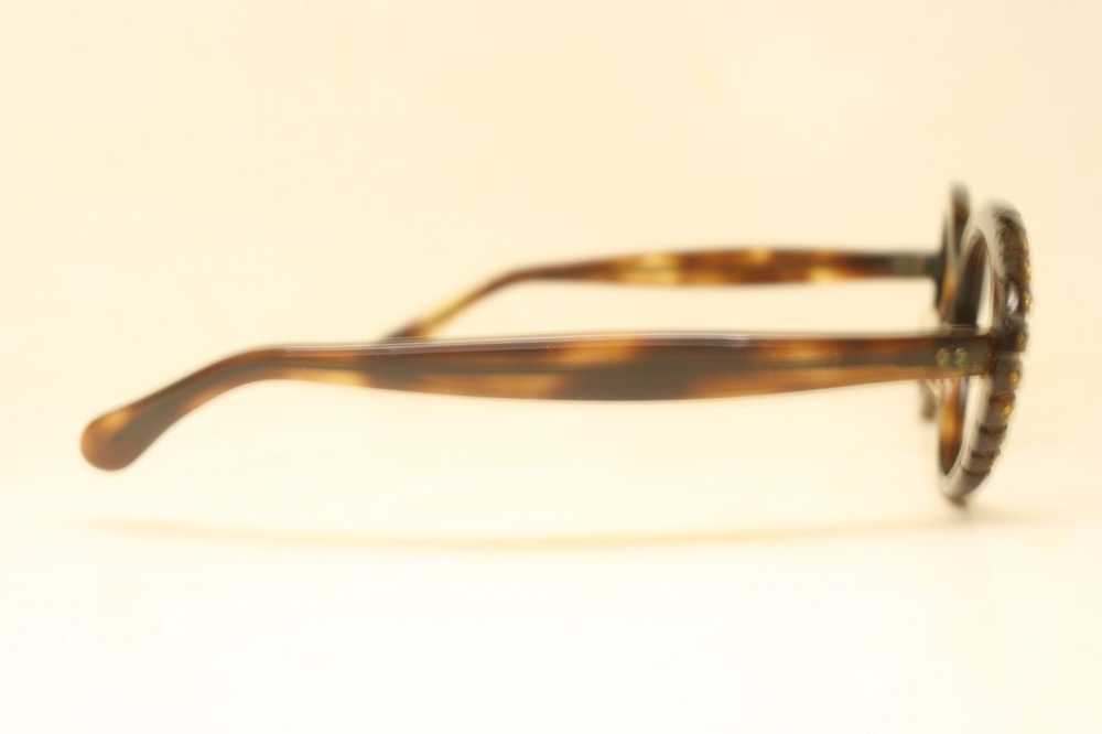 1960's Tortoise Oval Cat Eye Glasses With Rhinest… - image 2