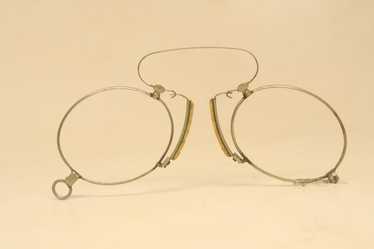 Antique Silver Spring Bridge Pince Nez Eyeglasses - image 1