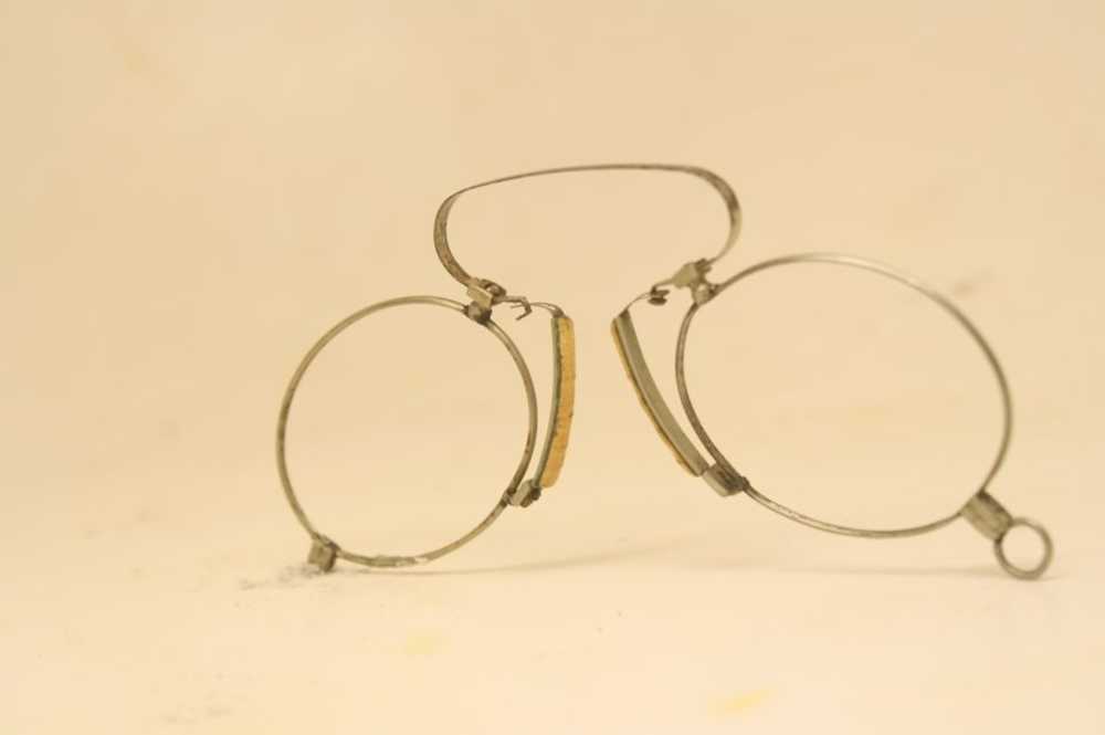 Antique Silver Spring Bridge Pince Nez Eyeglasses - image 2