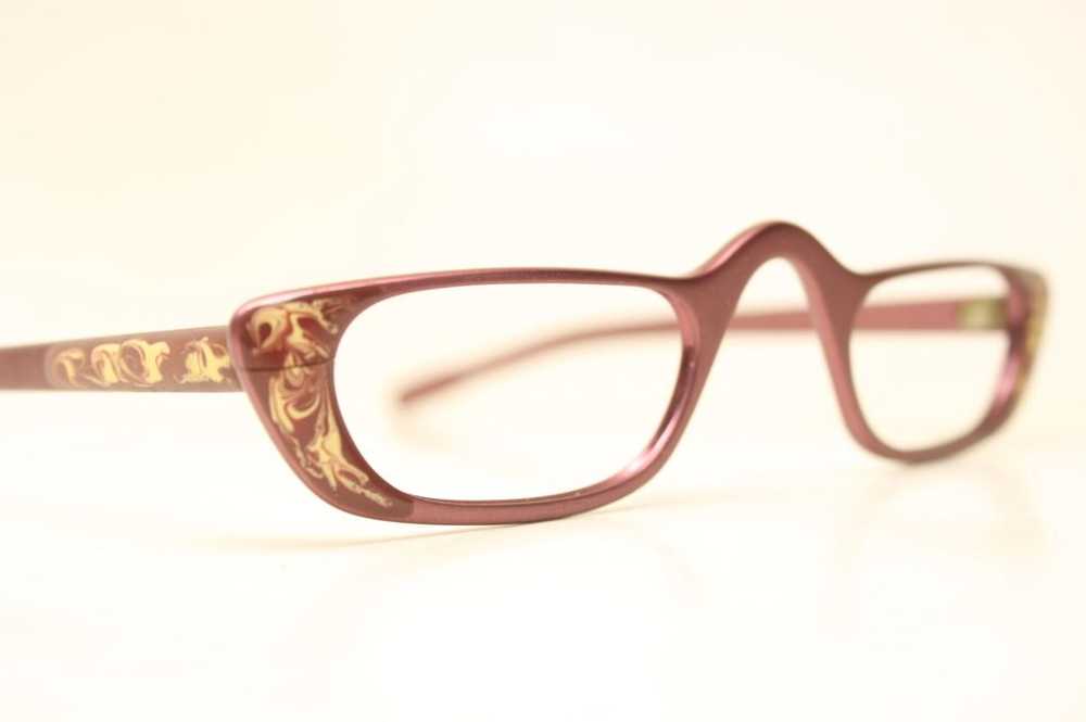 Unused Vintage Red Aluminum Cat Eye Reading Glass… - image 3