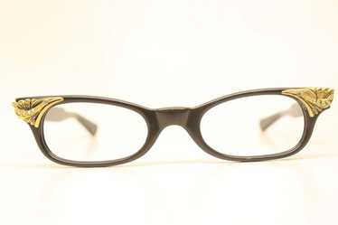 Unused Brown Rhinestone Cat Eye Glasses NOS - image 1