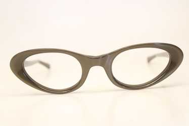 Unused Brown Vintage Cat Eye Glasses New Old Stock - image 1