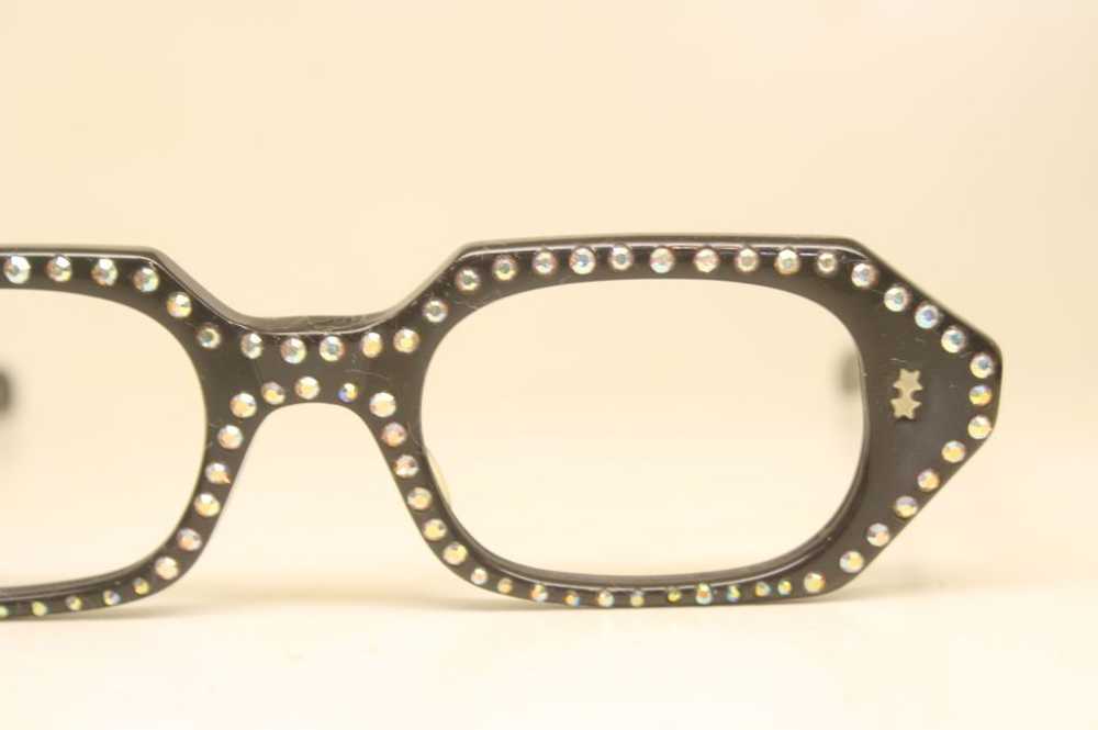 Unused Octagonal Rhinestone cat eye frames vintage - image 3