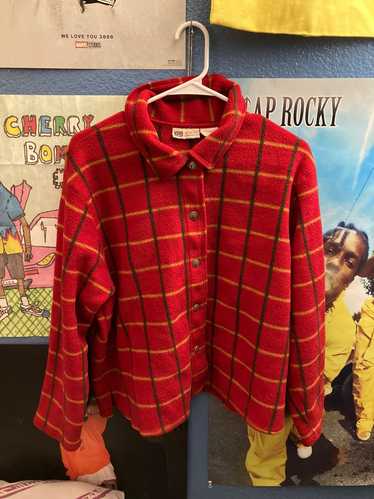 Vintage Red Fleece Flannel - image 1