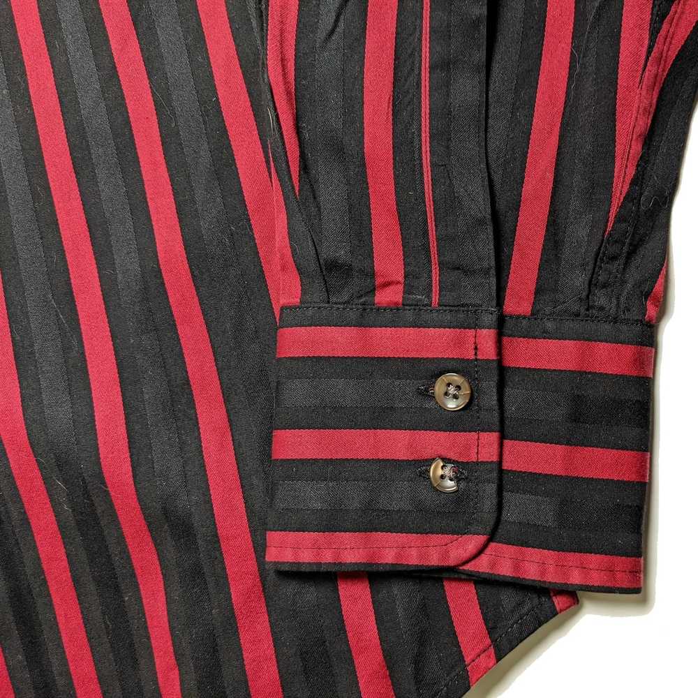 Hugo Boss Hugo Boss Satin Red Black Striped Shirt… - image 3