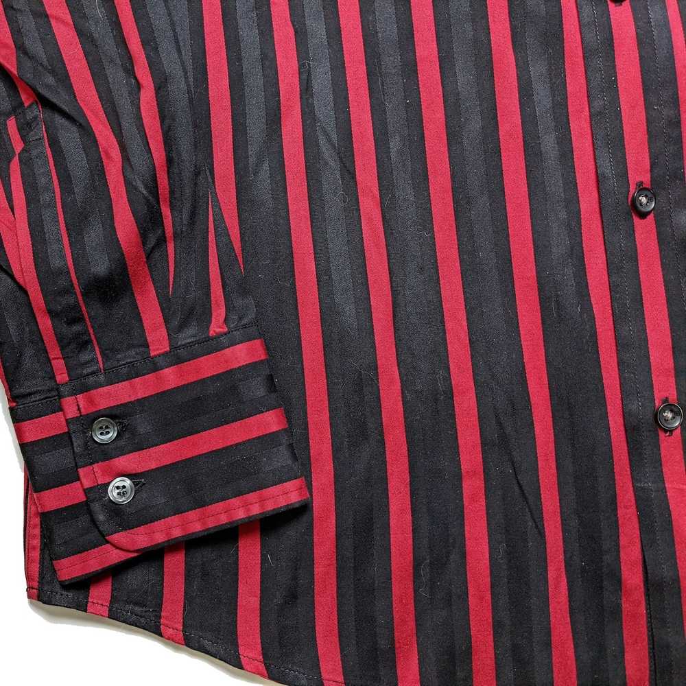 Hugo Boss Hugo Boss Satin Red Black Striped Shirt… - image 4
