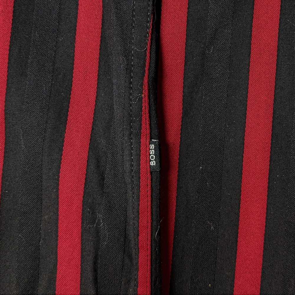 Hugo Boss Hugo Boss Satin Red Black Striped Shirt… - image 8