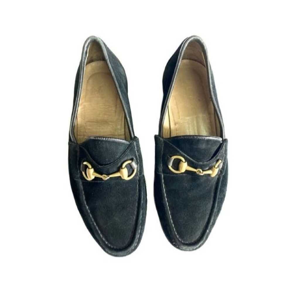 Gucci 90s GUCCI Horsebit Suede Moccasin Loafers - image 1