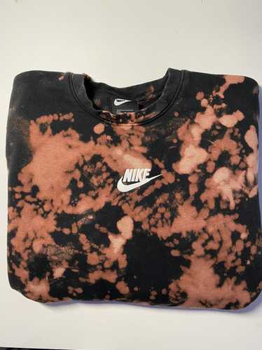 Nike Pullover Hoodie Bleached Sweatshirt Acid Wash Red Tag - Size