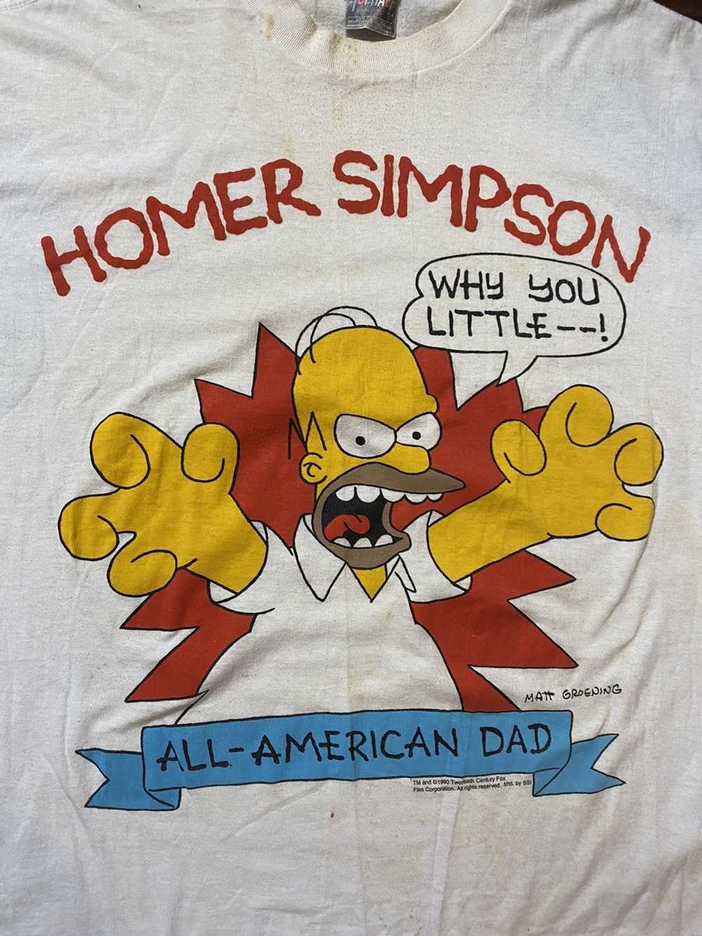 Disney × The Simpsons × Vintage VTG 50/50 1990 Th… - image 4