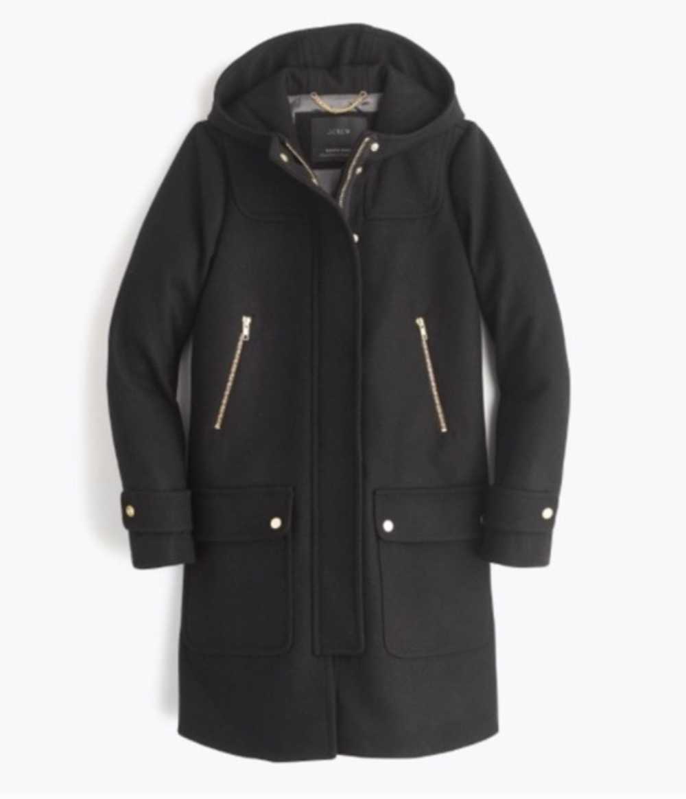 J.Crew J.Crew Italian Wool Melton Duffle Coat Bla… - image 1