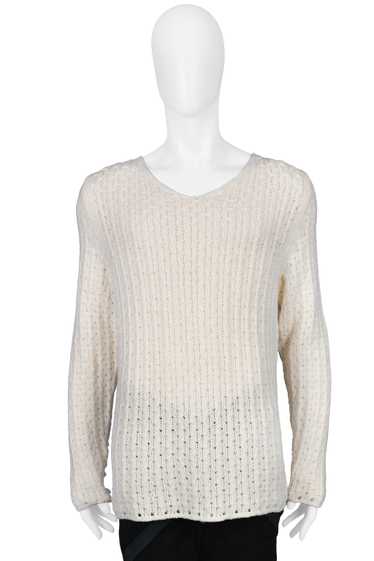 HELMUT LANG OFF WHITE KNIT SWEATER - image 1