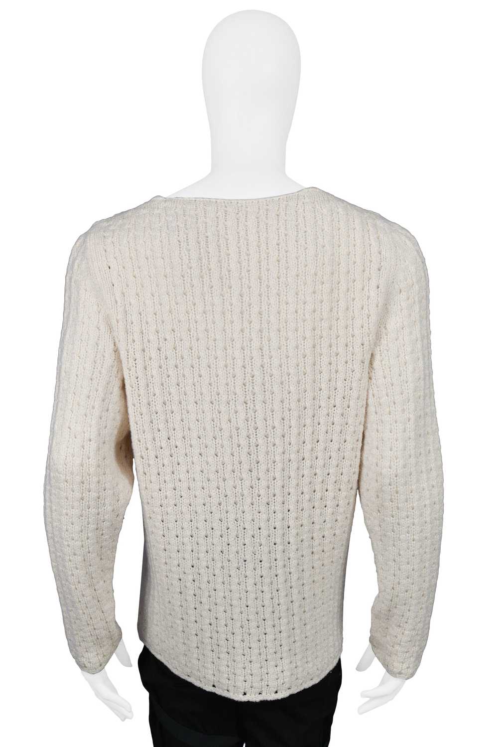 HELMUT LANG OFF WHITE KNIT SWEATER - image 2