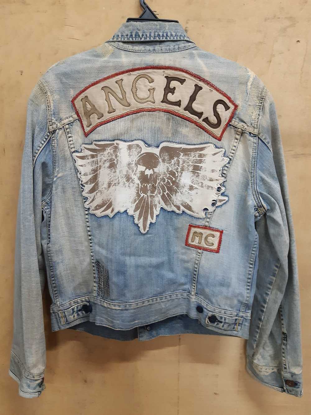 Replay Denim Trucker Jacket With Badges in Blue for Men
