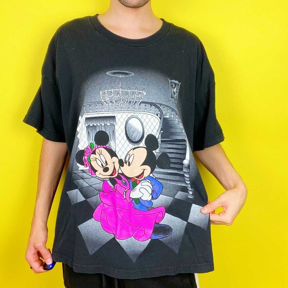 Disney × Vintage 90s Vintage Mickey & Minnie Tee - image 1