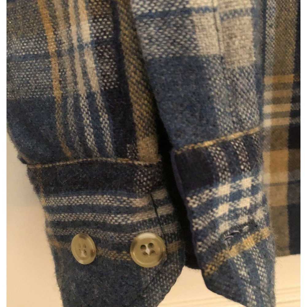 Woodlands Woodland Wool Blend Blue Tan Plaid Quil… - image 2
