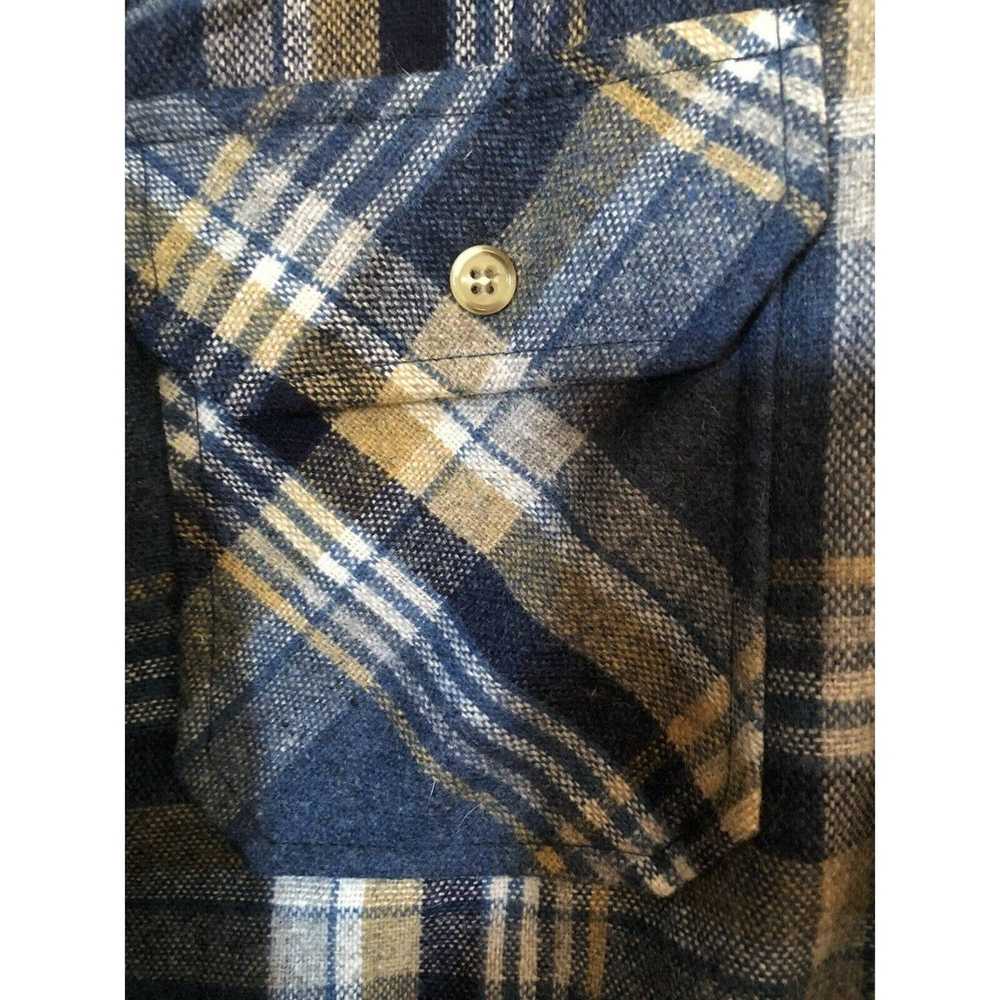 Woodlands Woodland Wool Blend Blue Tan Plaid Quil… - image 5