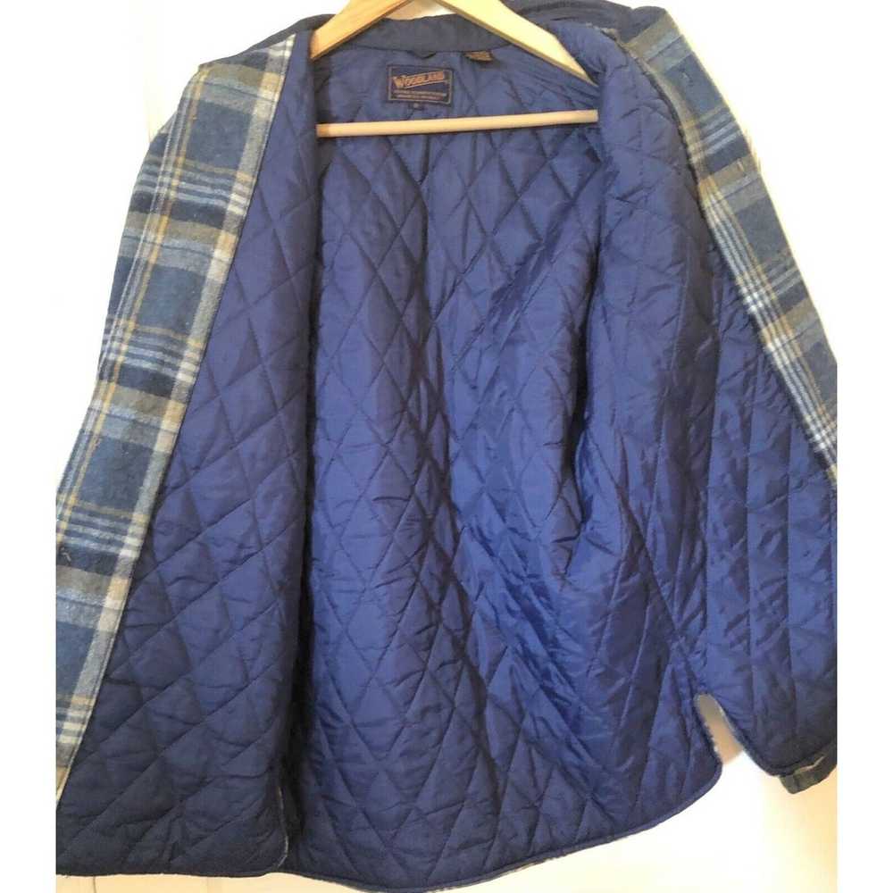 Woodlands Woodland Wool Blend Blue Tan Plaid Quil… - image 7