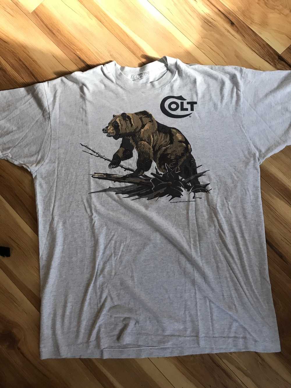 Vintage VTG 1993 Colt Firearms Grizzly Bear T-Shirt S… - Gem