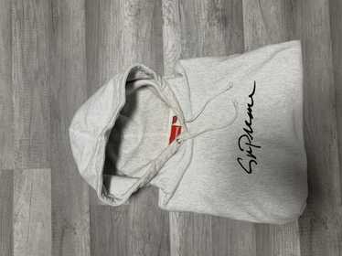 Supreme Studded Leather Script Hooded Sweatshirt Light Blue Men's