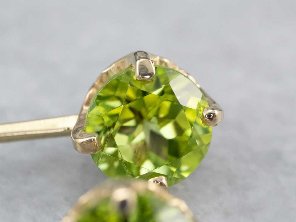 Peridot and Diamond Drop Earrings - image 7