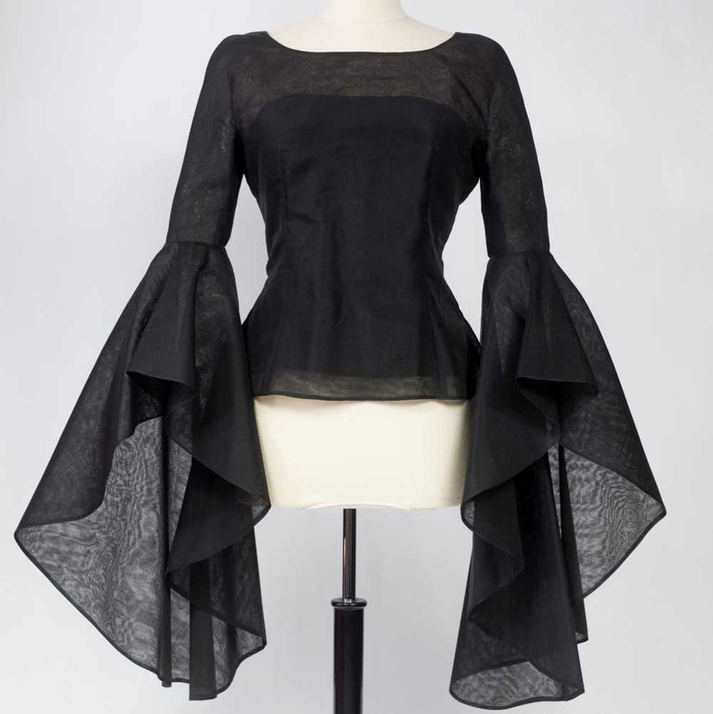 Pierre Cardin Organza Blouse With Batwing Sleeves… - image 1