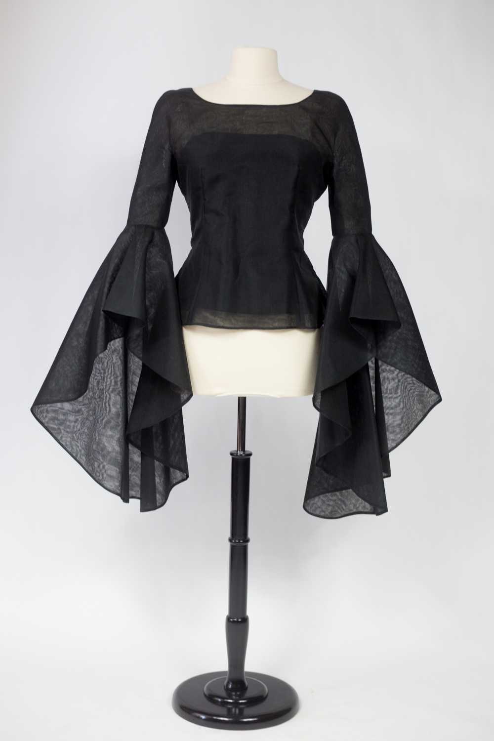 Pierre Cardin Organza Blouse With Batwing Sleeves… - image 6