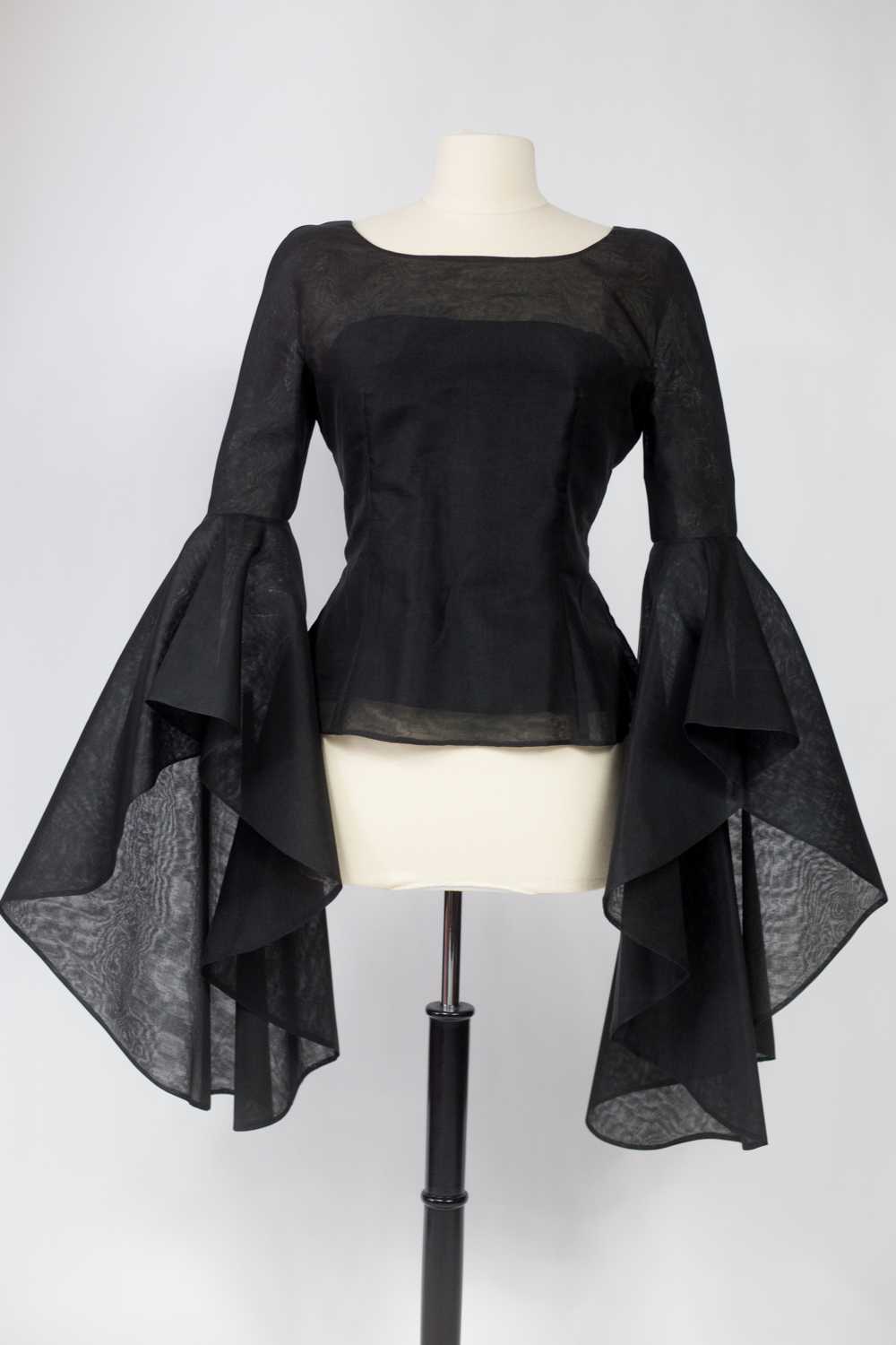 Pierre Cardin Organza Blouse With Batwing Sleeves… - image 7