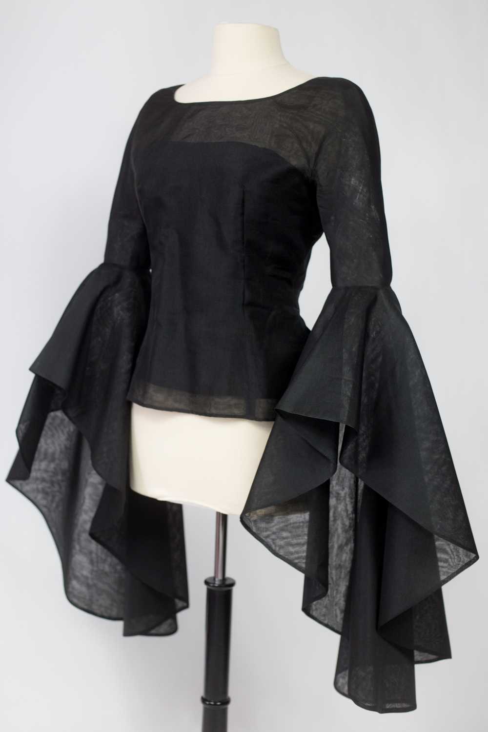 Pierre Cardin Organza Blouse With Batwing Sleeves… - image 8