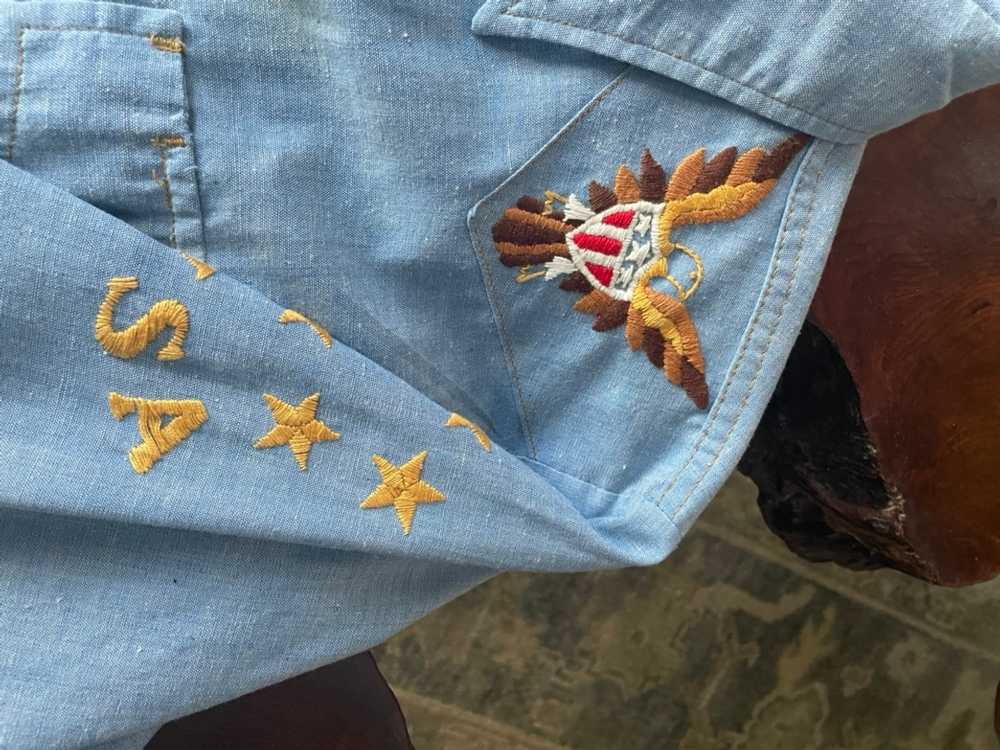 Vintage Bicentennial embroidered western snap shi… - image 2