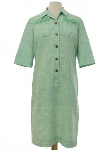 1970's Shirt Dresses Mod Knit Shift Dress