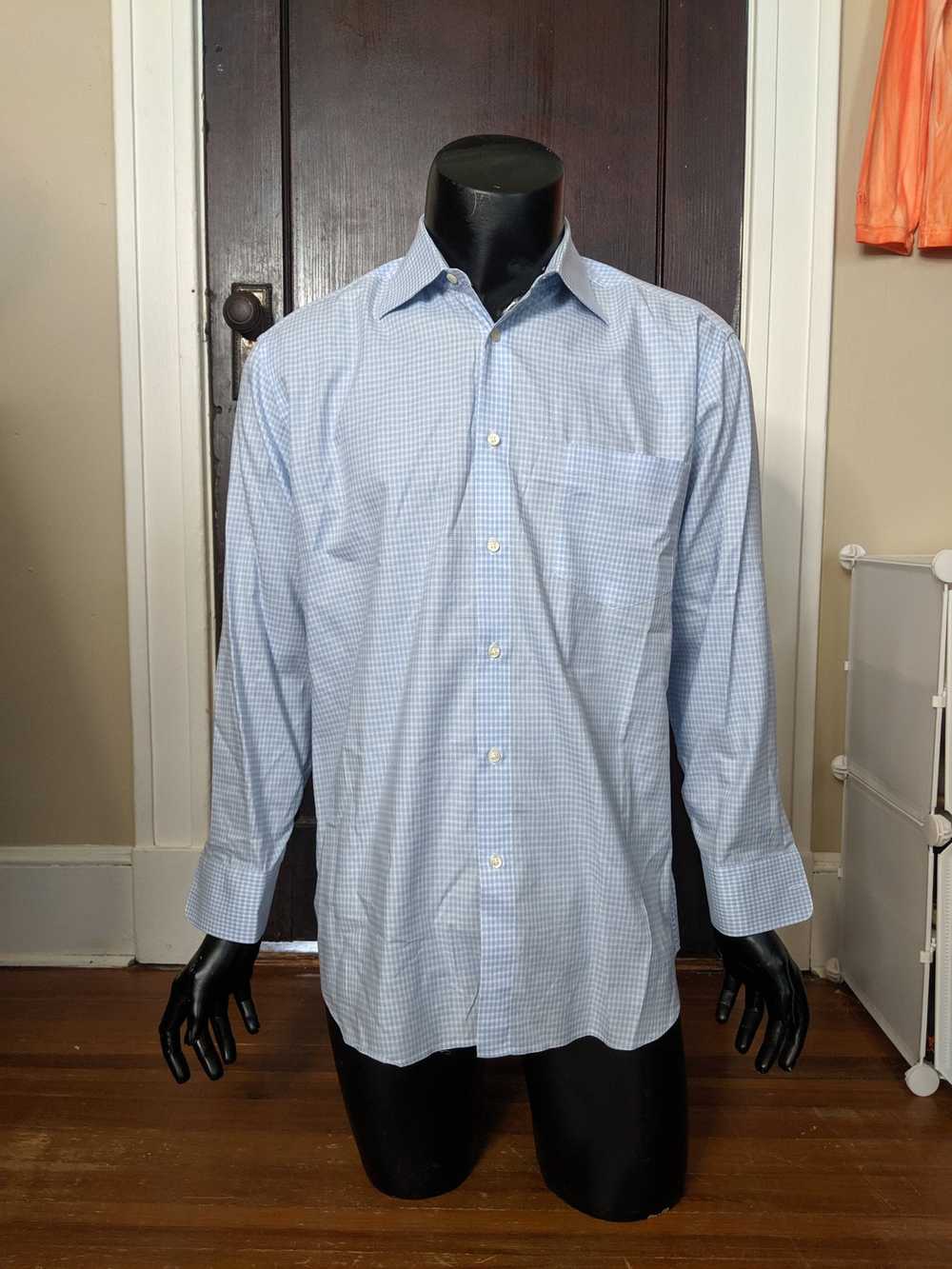 Hugo Boss Blue micro check buttondown dress shirt - image 1