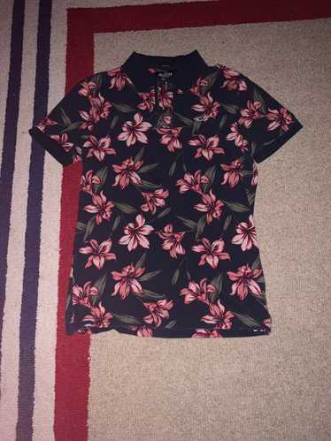 Hollister Graphic Tee T Shirt Women Long Sleeve Small Black Rose Roses