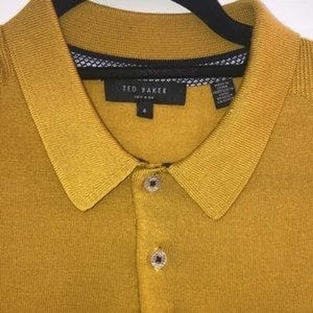 Ted Baker GOLD LONG SLEEVE POLO TOP - image 3