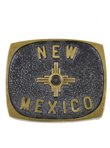 1950's Solid Brass NEW MEXICO Belt Buckle