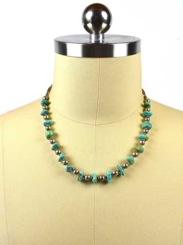 Beaded Sterling Silver and Turquoise Santa Fe Styl