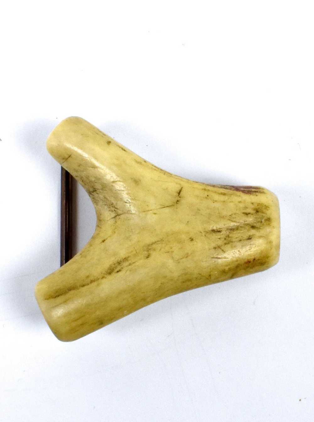 Split Antler Belt Buckle with Brass Detail - image 1