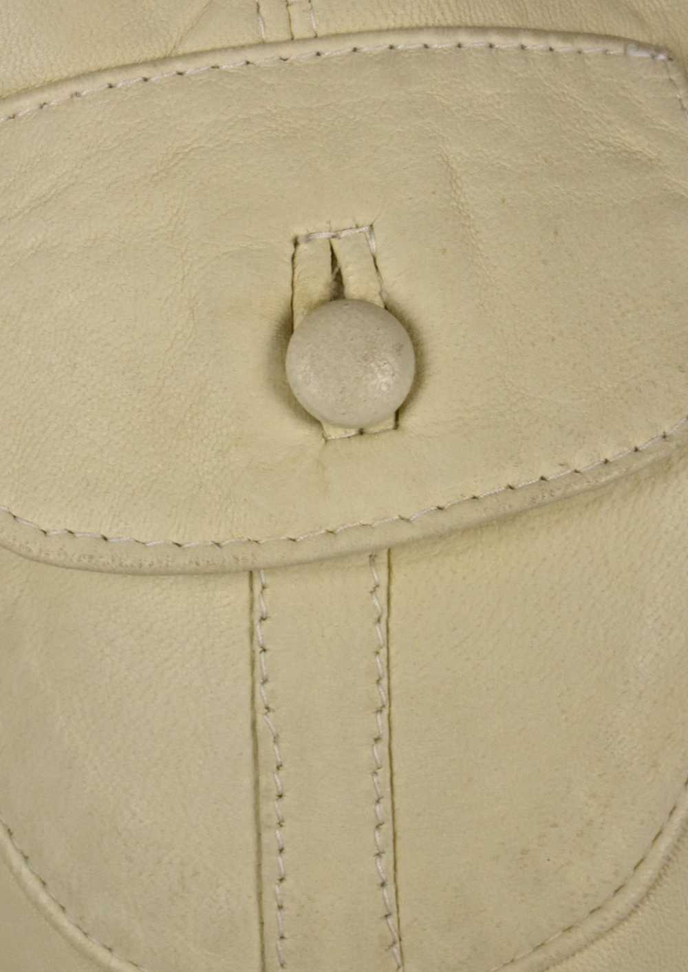 1970's Beige Leather Shirt Jacket by Karen Silton - image 2