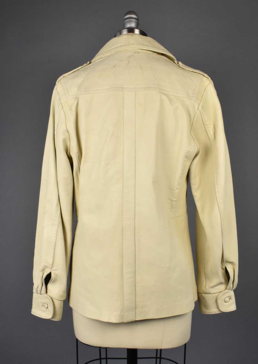 1970's Beige Leather Shirt Jacket by Karen Silton - image 5