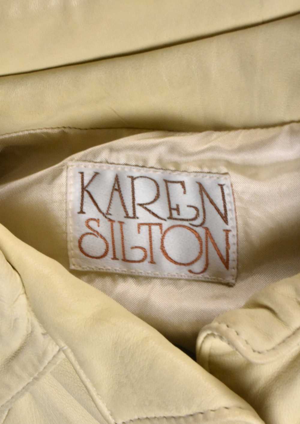 1970's Beige Leather Shirt Jacket by Karen Silton - image 7