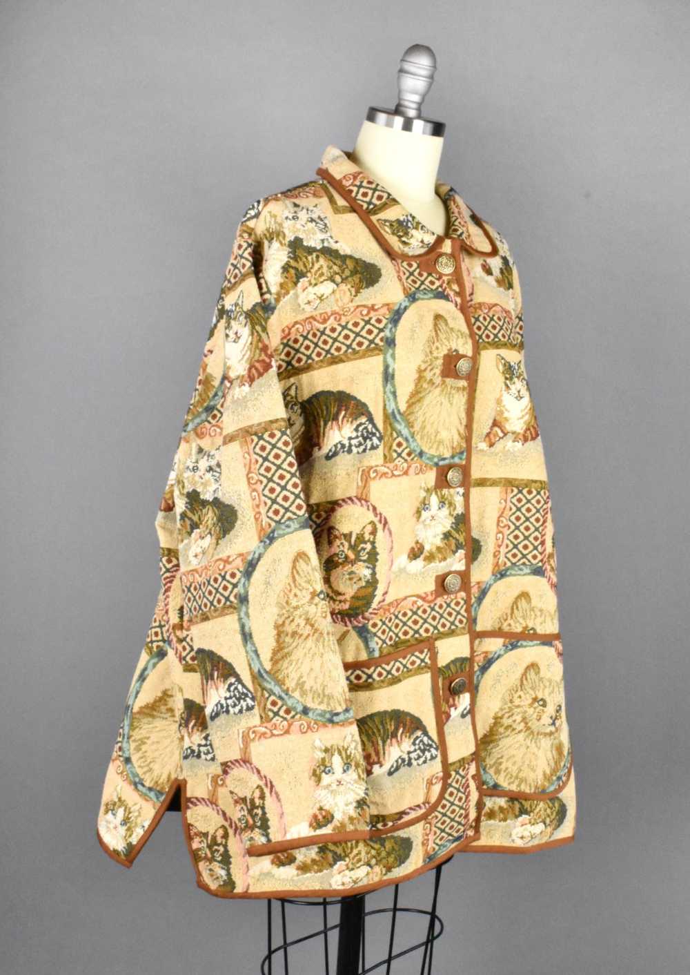1980's Cat Tapestry Jacket - image 3