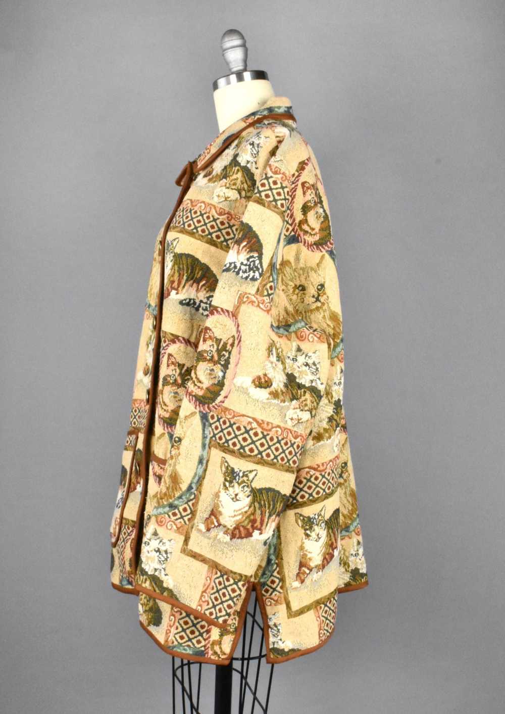 1980's Cat Tapestry Jacket - image 5