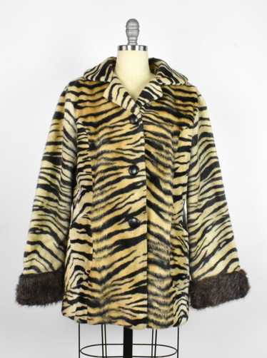 Faux Fur Tiger Print Coat