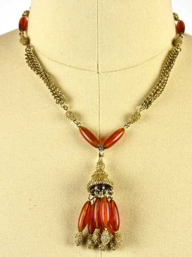 Beaded Mid Century Modern Drop Necklace - image 1