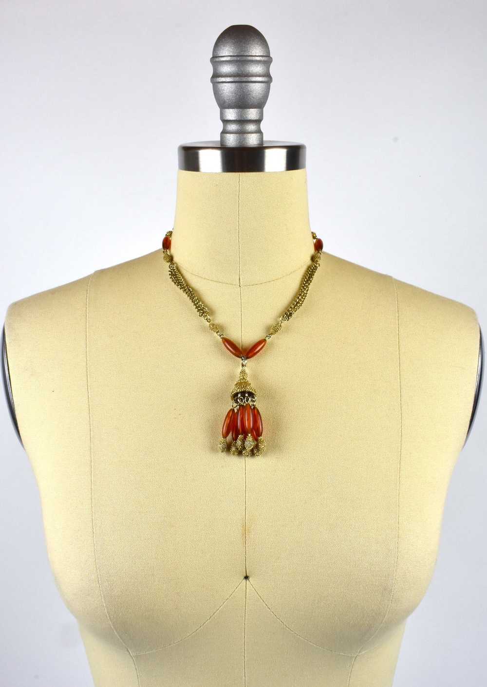 Beaded Mid Century Modern Drop Necklace - image 2