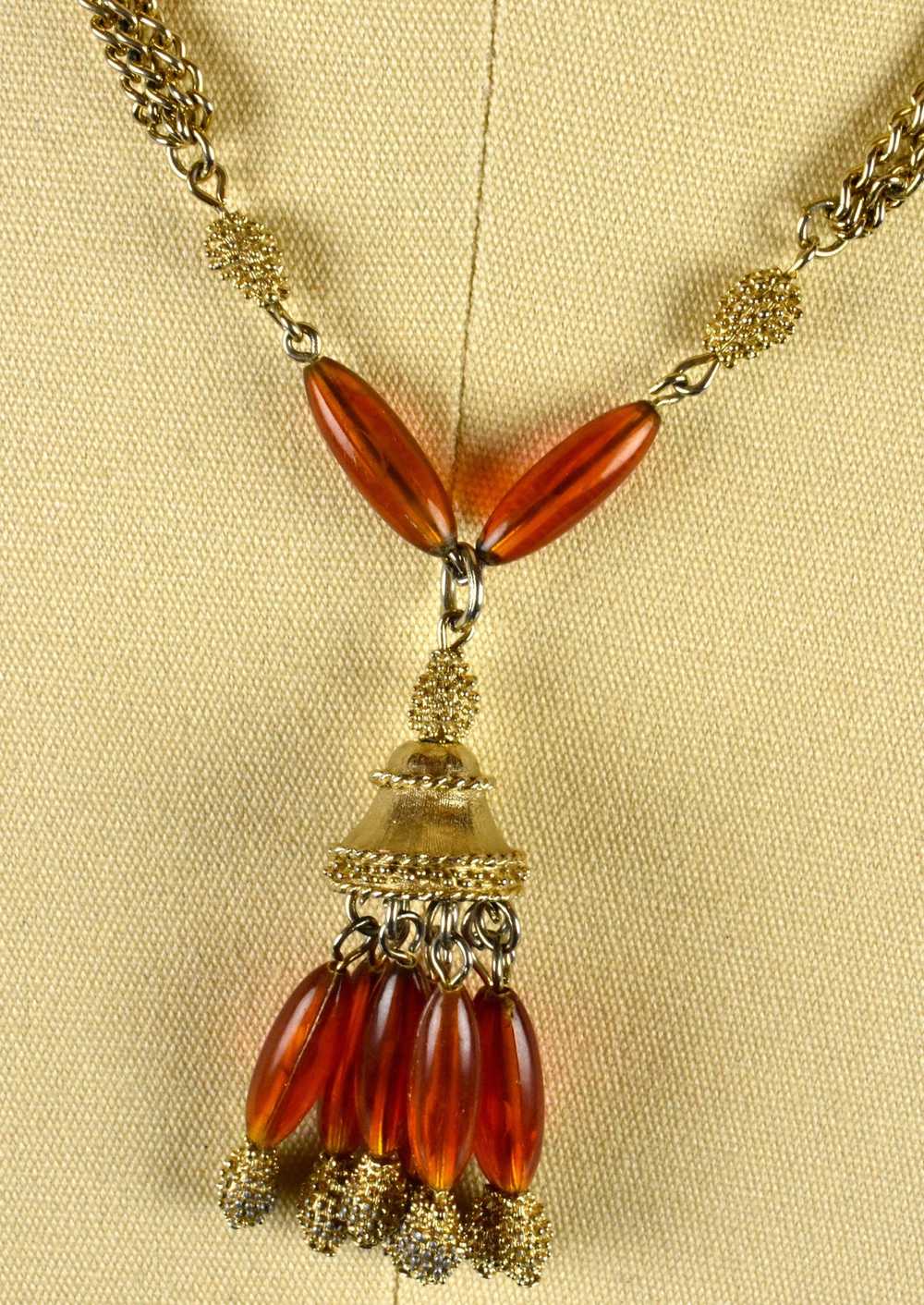 Beaded Mid Century Modern Drop Necklace - image 5