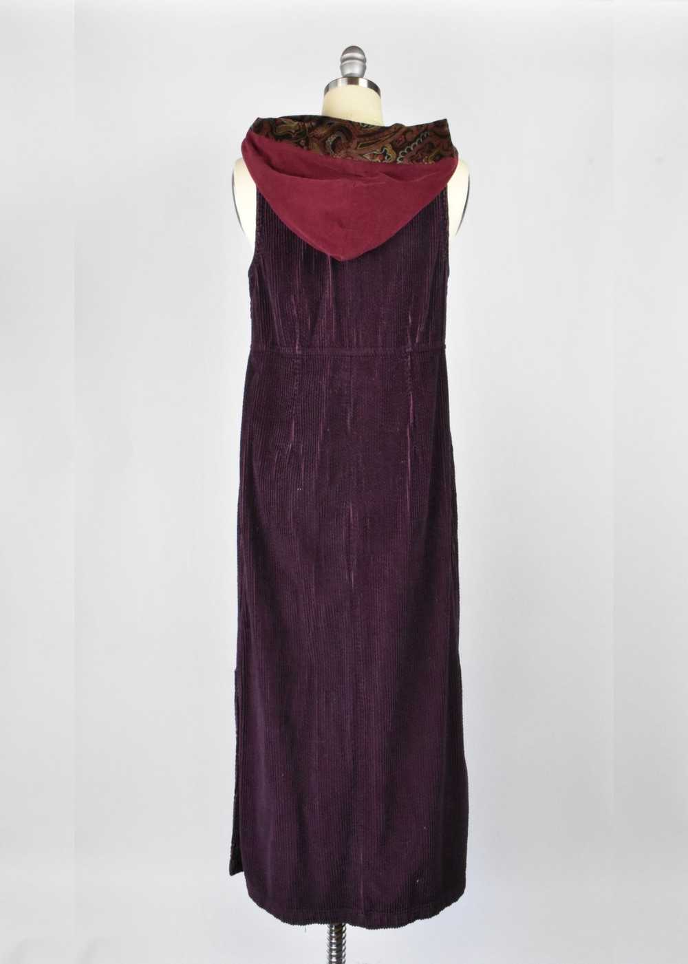 1990's Sleeveless Corduroy Dress with Hood - image 5
