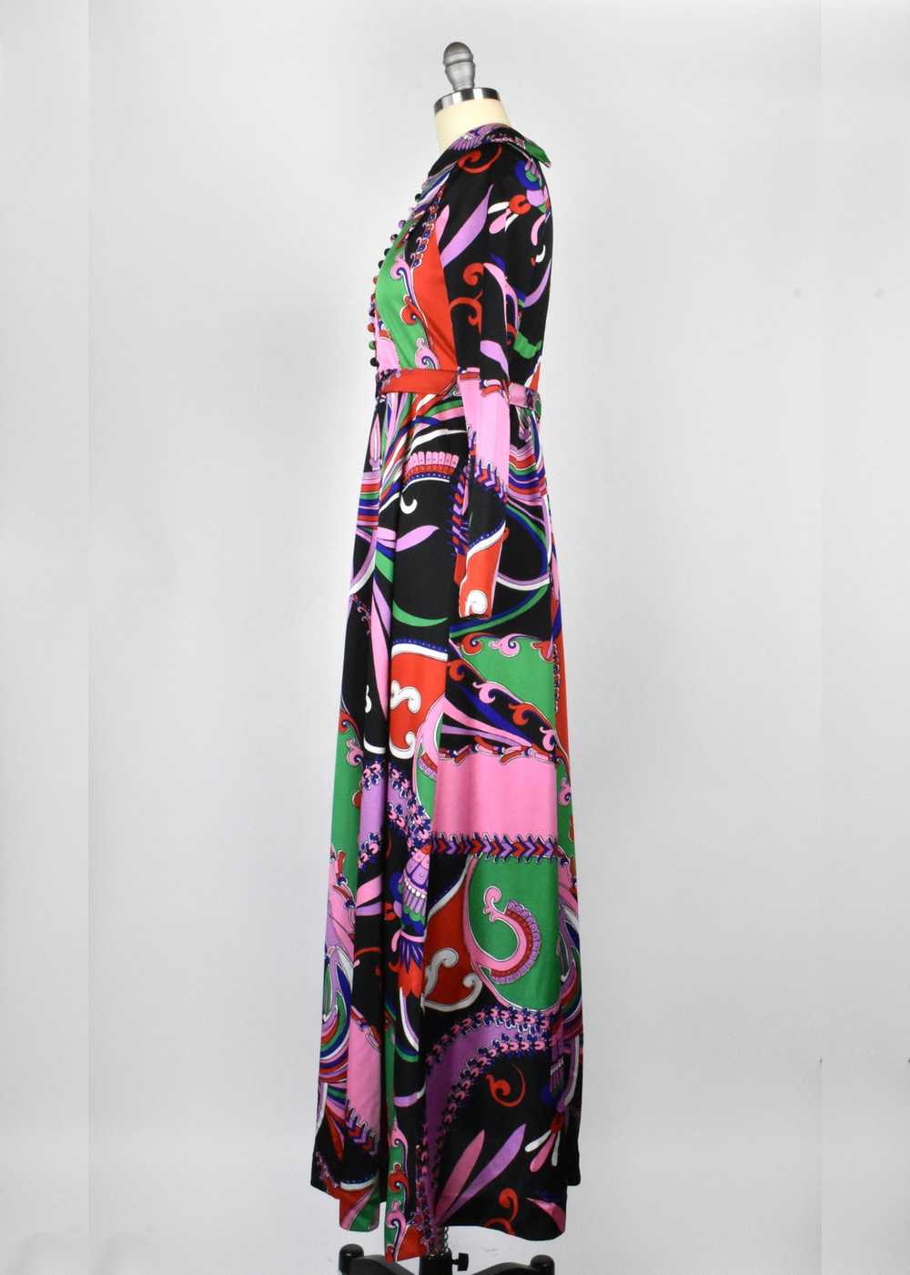 1970's Psychedelic Print Maxi Dress by Don Luis d… - image 5