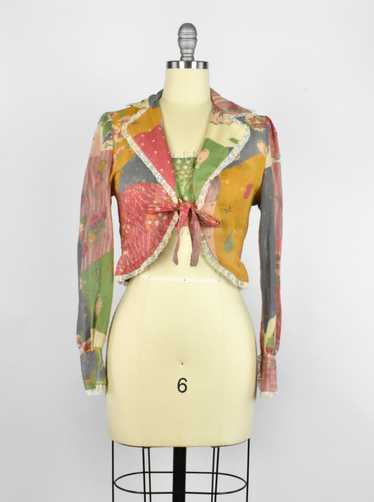 1970's Floral Print Bandeau and Jacket Combo