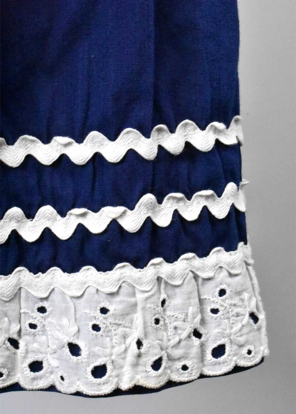 1950's Navy Blue and White Fiesta Dress - image 2